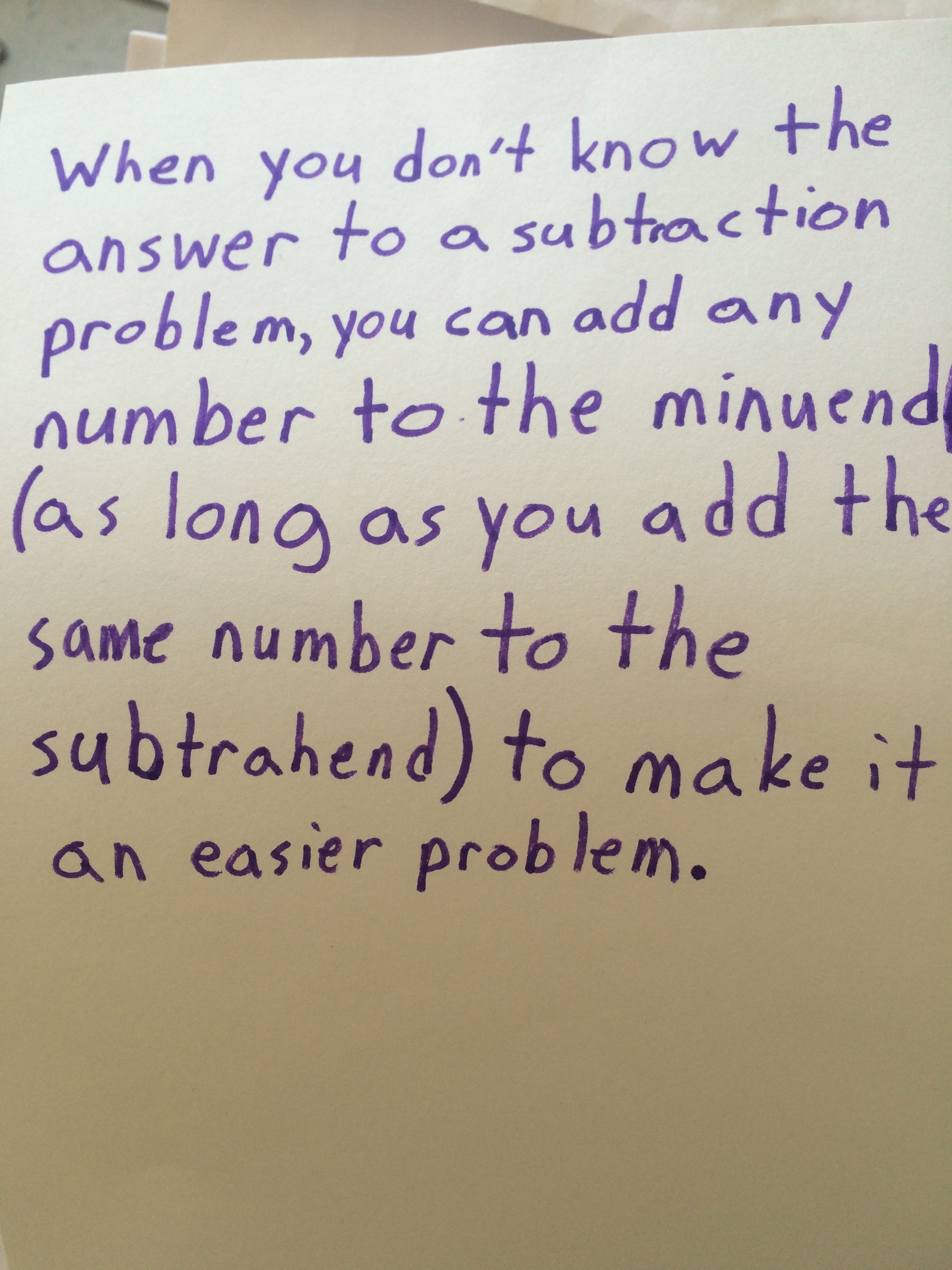 The Meaning of Subtraction